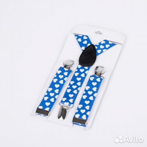 Подтяжки детские, ширина - 2,5 см синий/белый