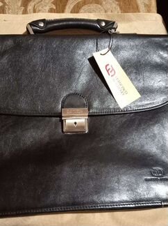 Мужской кожаный портфель новый Francesco Molinary