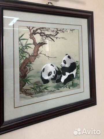 Картина шелкография Китай