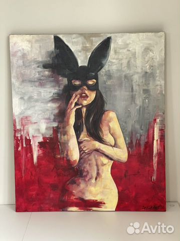 Картина девушка в маске 70*60