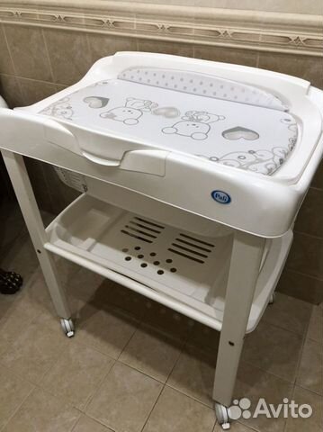 Детская ванночка для купания на ножках, с пеленаль