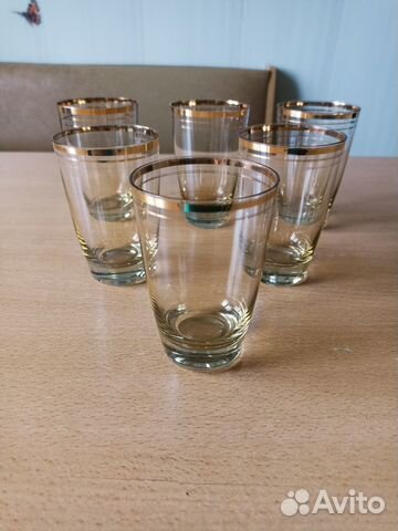 Стаканы. Цветное стекло. Комплект - 6 шт. СССР