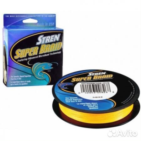 Плетенный шнур Stren SuperBraid HiVisGold 270m США