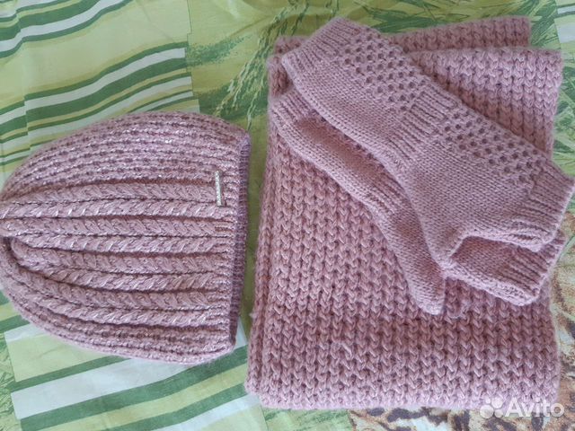 Шапка, снуд и варежки