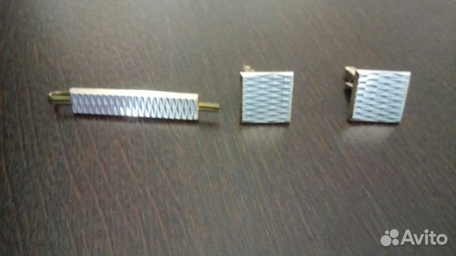 Комплект запонки, зажим для галстука