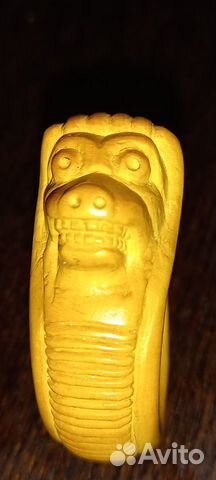 Старинный резной китайский перстень, дерево Сандал