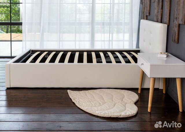 Кровать с матрасом 90х200 белая Роза