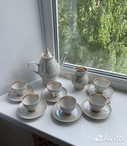 Кофейный сервиз СССР перламутр