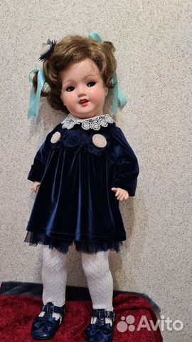 Кукла немецкая папье маше с мишкой