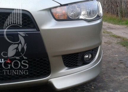 Клыки на передний бампер Mitsubishi Lancer 10