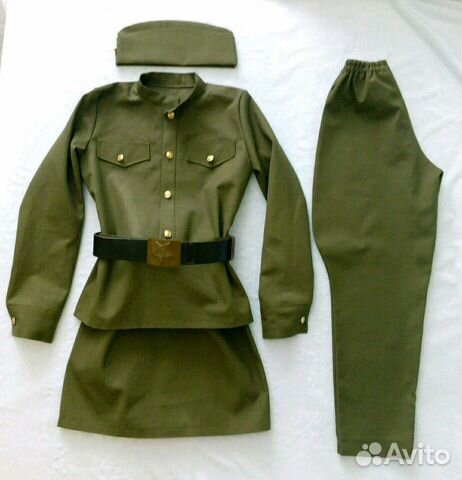 Костюм ВОВ 140 р. Гимнастерка, юбка, галифе