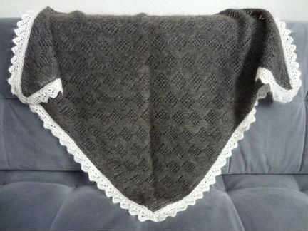 Пуховая косынка, платок, шаль ручной работы, 418