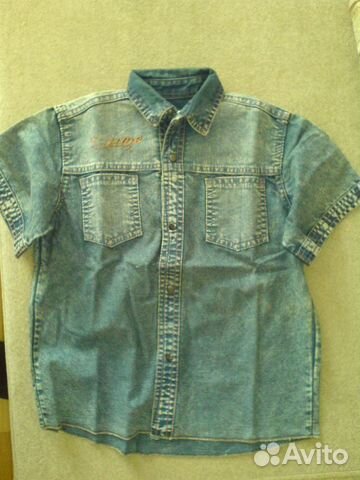 Детская рубаха джинсовая облегчённая летняя