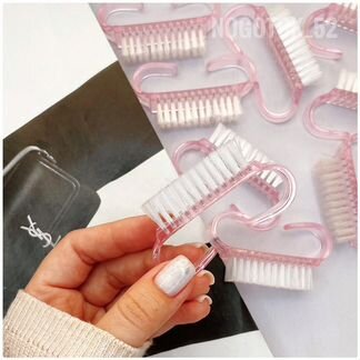 Мини-щетки для маникюра,ногтей (розовые)