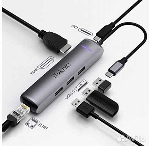 Картридер MacBook USB C 6 port концентратор