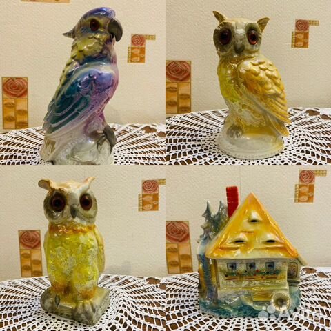 Ночник Светильник Попугай,Сова фарфоровый гд