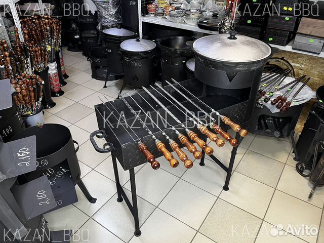 Мангал с чугунным казаном, комплект