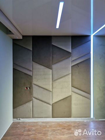 Мягкие стеновые панели в гостинной