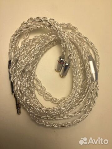 Провод для наушников mmcx Shure посеребрянка 3.5