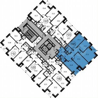 4-к квартира, 106.4 м², 16/17 эт.
