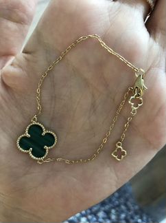 Золотой браслет Van Cleef & Arpels золото с малахи