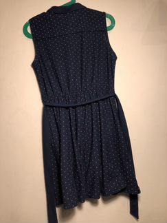 Платье (сарафан) Springfield синее в горошек