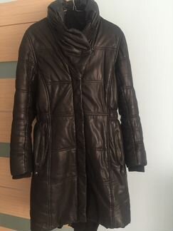 Кожаный пуховик