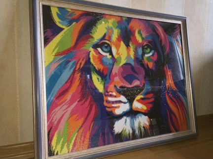 Алмазная вышивка 75Х80 Лев