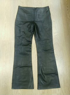 Кожаные брюки-клёш