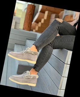 Лоферы с мехом Loro Piana