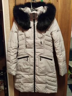Пуховик Зимний светлый серый