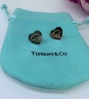 Серьги сердечки Tiffany новые
