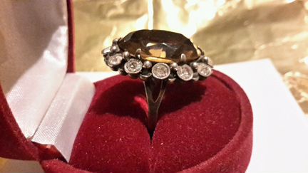 Кольцо раухтопаз дымчатый кварц винтаж СССР 1960х