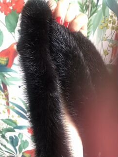 Пояс норковый новый чёрный 165 длина норка