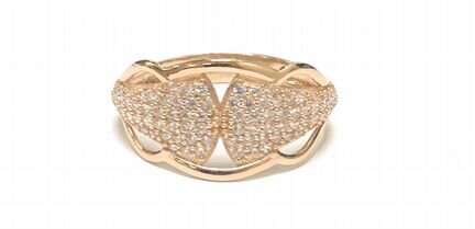 Золотое кольцо 585 пробы с фианитами