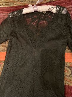 Платье чёрное кружевное H&M