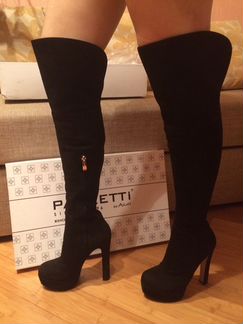 Сапоги женские замшевые