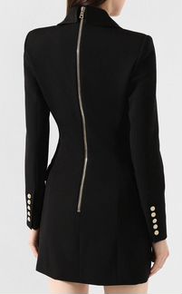Платье-пиджак Balmain с атласными лацканами