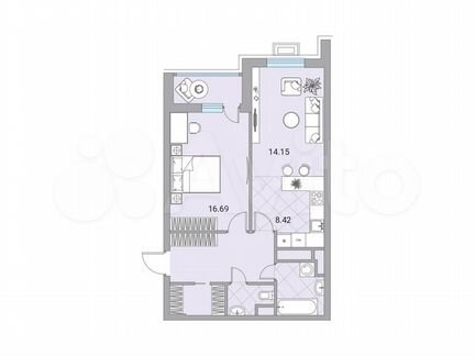 2-к квартира, 59.3 м², 8/24 эт.