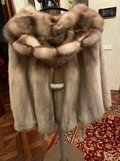 Шуба норковая с капюшоном