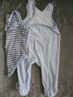 Плюшевый комбинезон и бодик на 6-9 мес