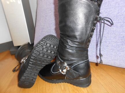 Сапоги новые натуральная кожа и мех р-р 36,37
