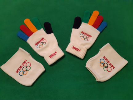 Перчатки bosco, и митенки с флагом РФ, размер M-L