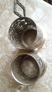 Подстаканник, конфетница. Скань. Филигрань. Мельх