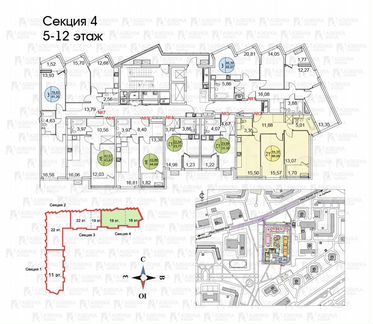 2-к квартира, 66 м², 5/19 эт.