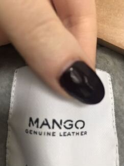 Куртка-косуха mango, натур.кожа, цвет SKY blue