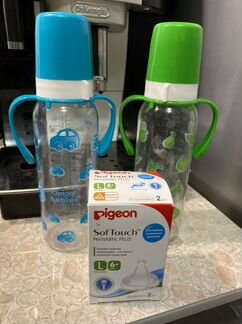 Отдам бутылочки и соску Pigeon 6+