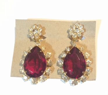 Чешская бижутерия богемское стекло клипсы