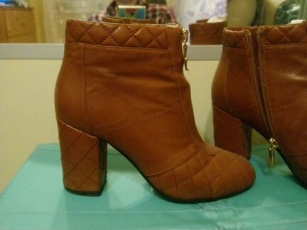 Ботильоны basic, кожа, 37, коричневые