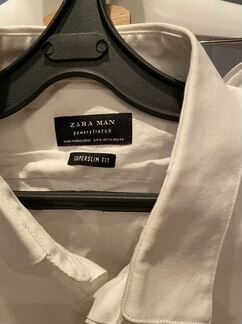 Белая рубашка zara superslim